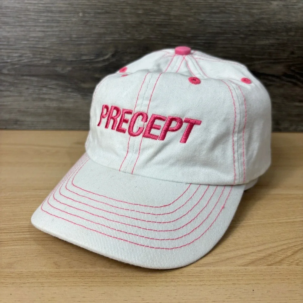 Precept Hat Cap Girls Youth‎ White Pink Golf Golfing Adjustable Kids